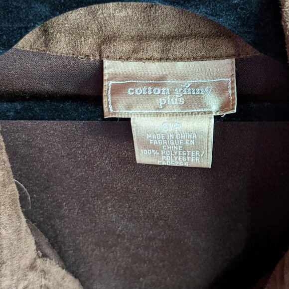 Vintage Cotton Ginny Suede-Like Jacket c 1990s – Plus Size Small - Picture 9 of 12